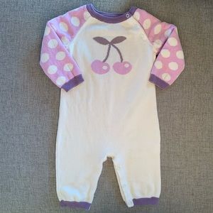 Silkberry Baby Sweater Knit Cherry Romper